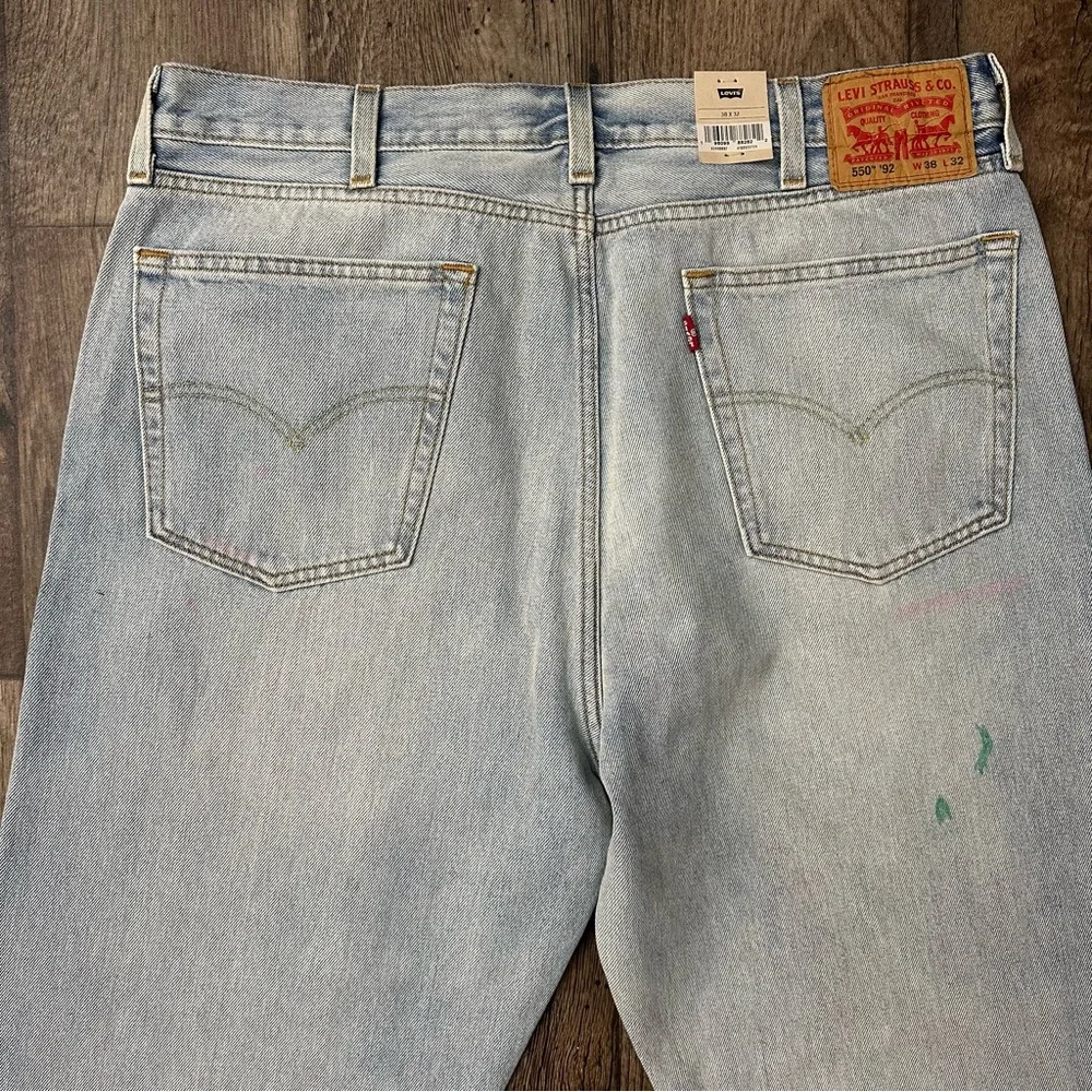 Levi’s 550 92 Relaxed Taper Art Paint Splatter Design Unique Look Mens Sz 38x32